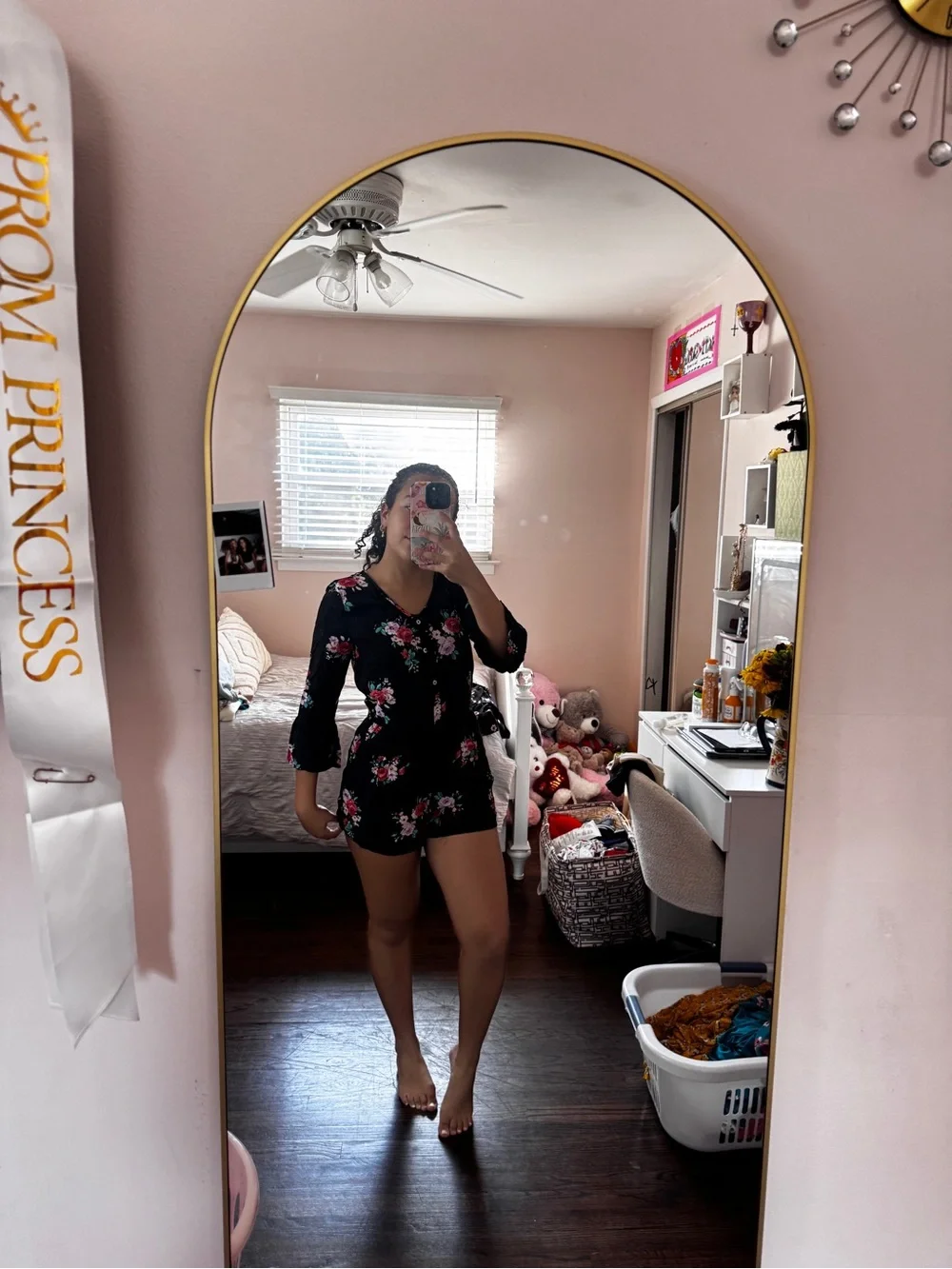 abercrombie kids Black Floral Romper with Pink & Red floral
